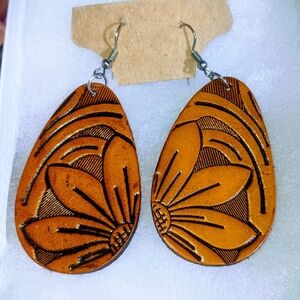 Elegant Brown Floral Earrings